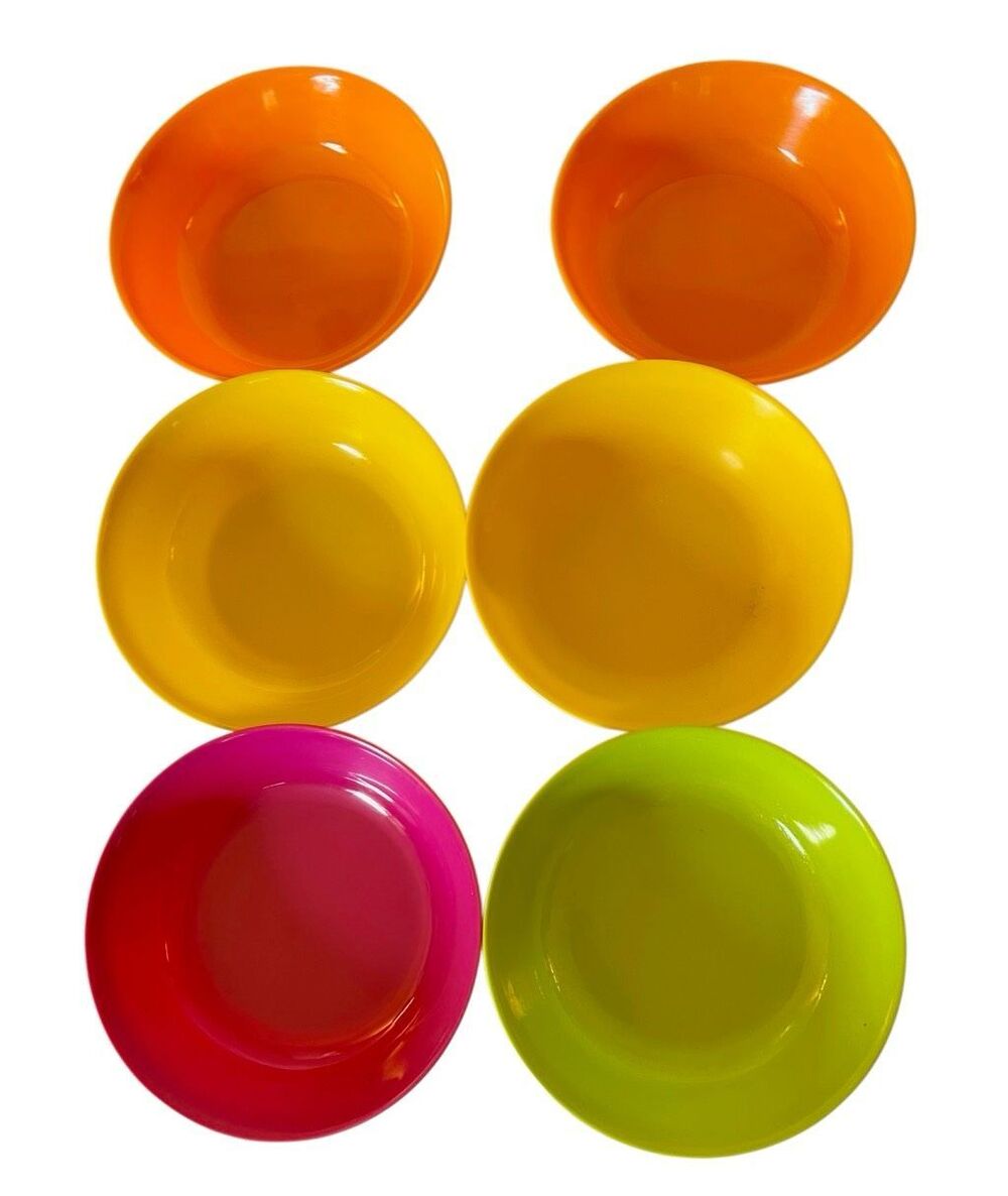 Colorful 7-Inch Unbreakable Plastic Bowls Set Reusable, Stackable, & Dishwasher